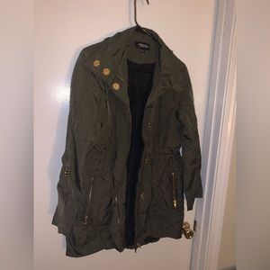 Jones, New York, army green jacket
